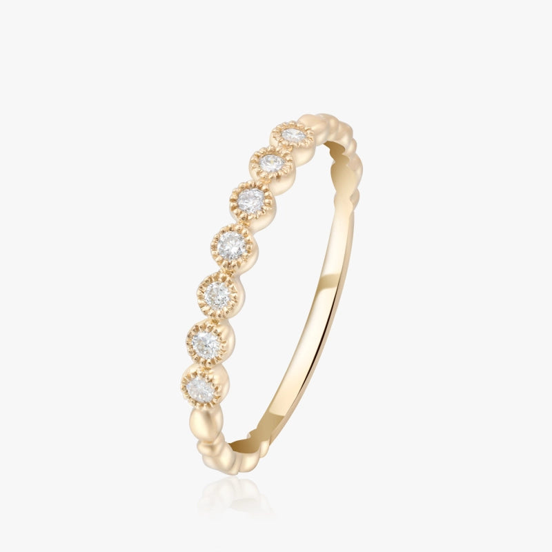 Armani 14K Solid Gold Diamond Band Ring - YE-UX