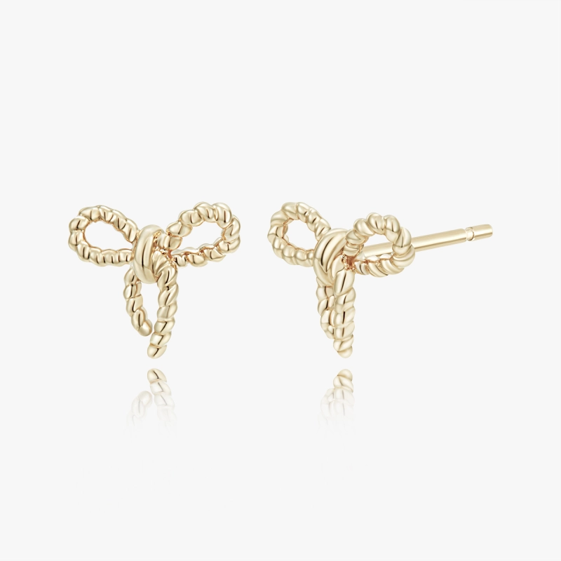 Bowknot 14K Solid Gold Earrings - YE-UX