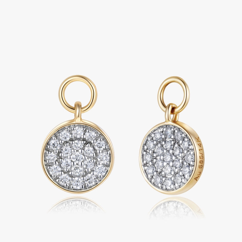 Ayah 14KY Solid Gold Diamond Earring Charms - YE-UX
