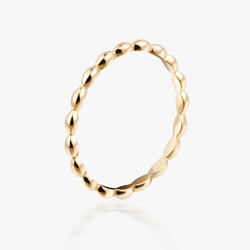 Monique 14K Solid Gold Bead Ring - YE-UX