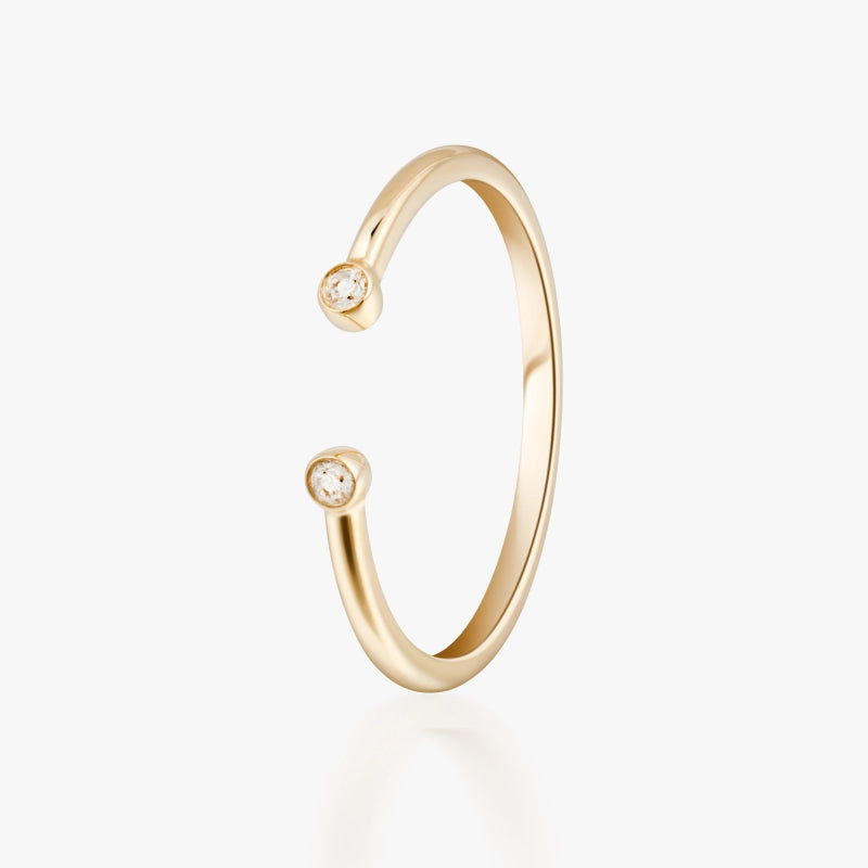 Emma 14K Solid Gold Diamond Open Ring - YE-UX