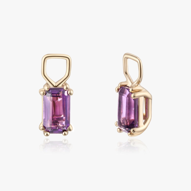 Nyra 14K Solid Gold Amethyst Earring Charms - YE-UX