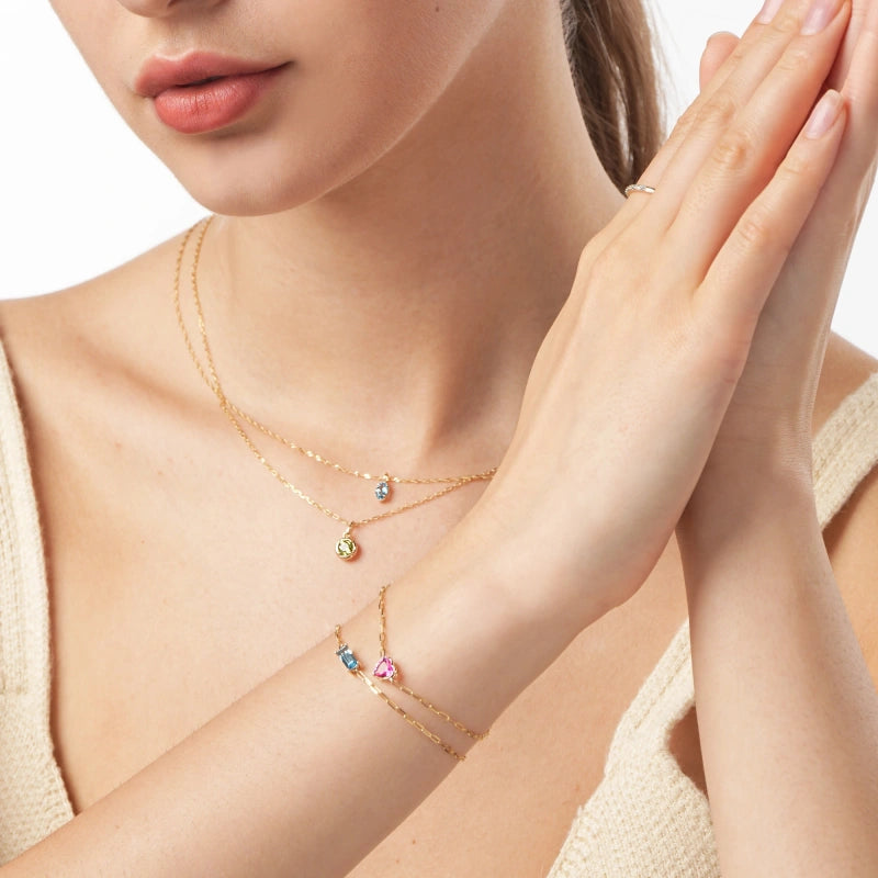 Ainhoa 14K Solid Gold Baguette Topaz Bracelet - YE-UX