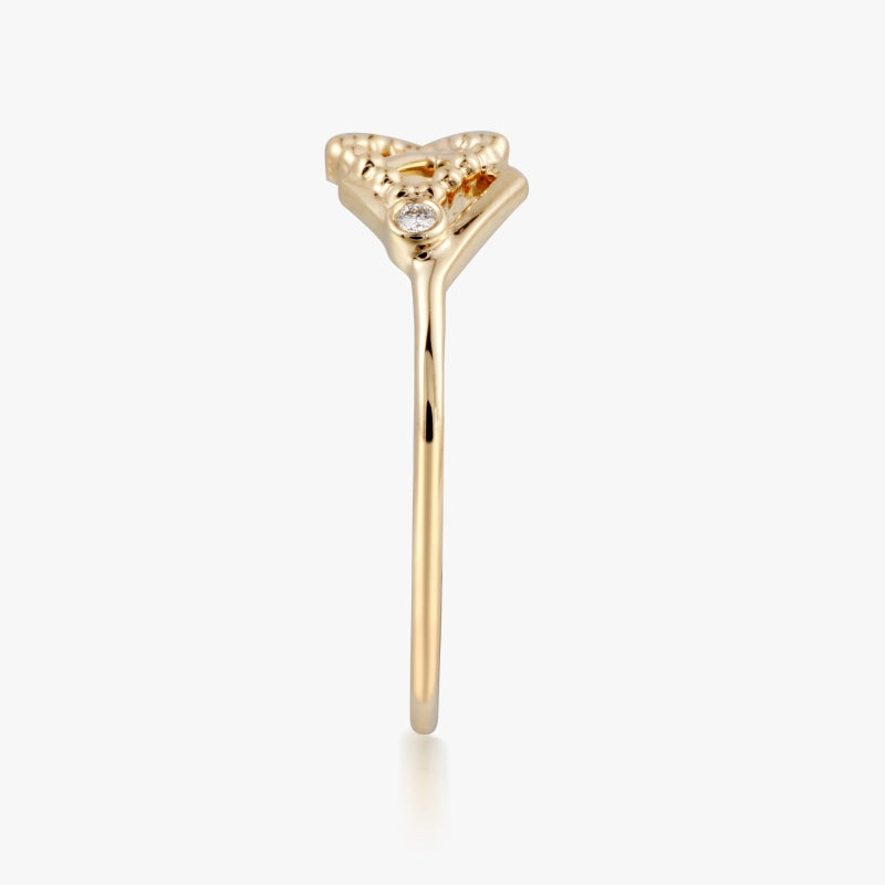Elliott 14K Solid Gold Rhombus Diamond Ring - YE-UX