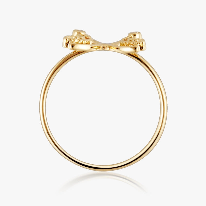 Dallas 14K Solid Gold Butterfly Diamond Ring - YE-UX