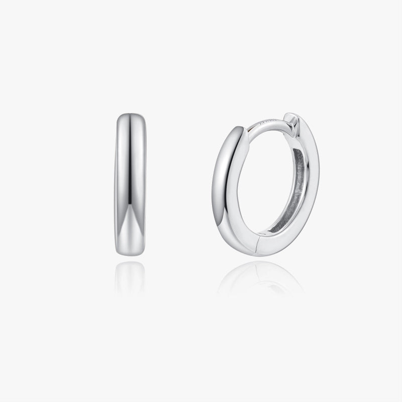 Mila 14K white gold Huggie Hoops 8 mm - YE-UX