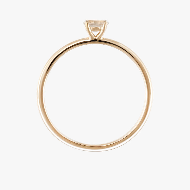 Caroline 14K Solid Gold Solitaire Topaz Ring - YE-UX