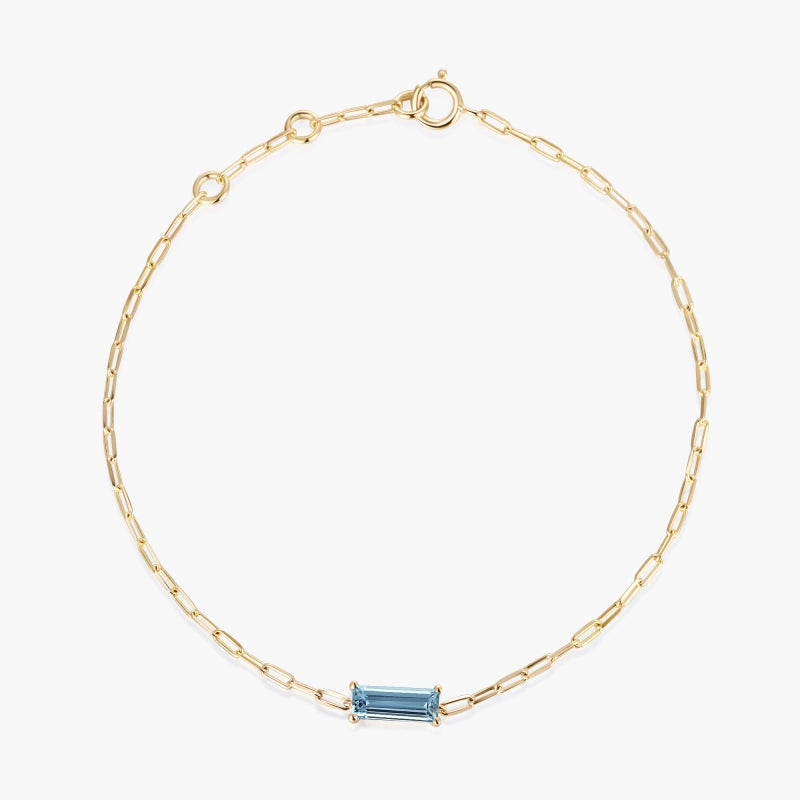 Ainhoa 14K Solid Gold Baguette Topaz Bracelet - YE-UX