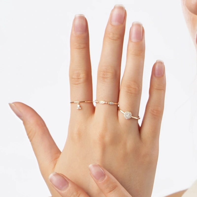 Pave 14K Solid Gold Diamond Signet Ring - YE-UX