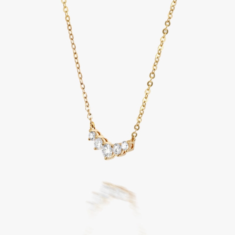 Talia 14K Solid Gold Diamond Necklace - YE-UX
