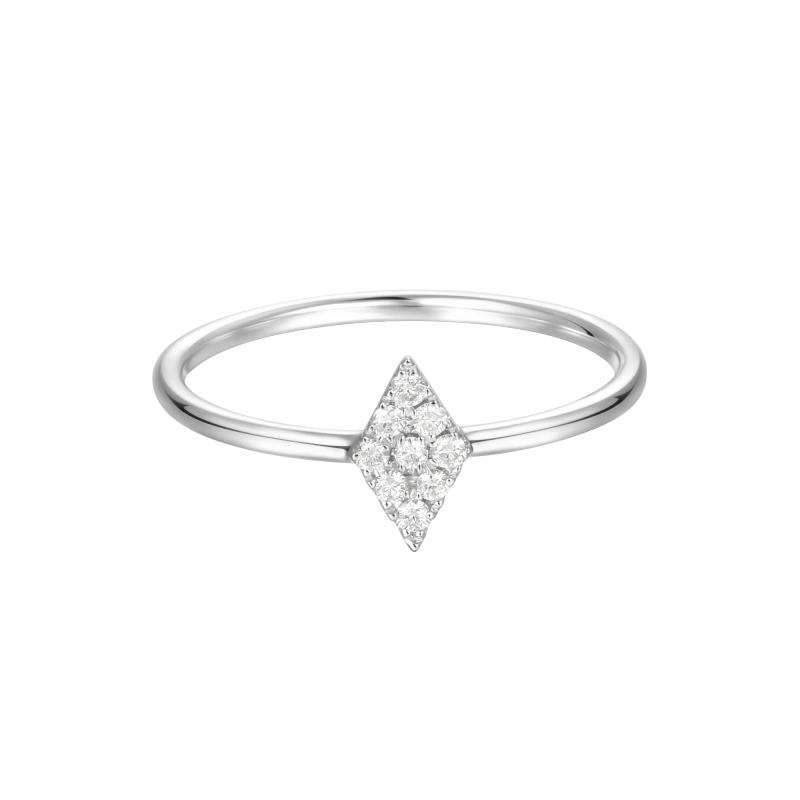 Rhombus 14KW Solid Gold Diamond Ring - YE-UX
