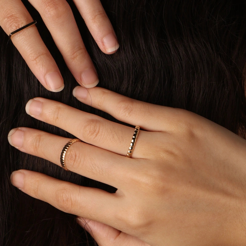 Roselyn 14K Solid Gold Band Ring - YE-UX