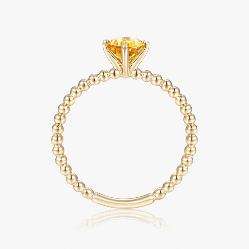 Gisele 14K Solid Gold Solitaire Citrine Ring - YE-UX