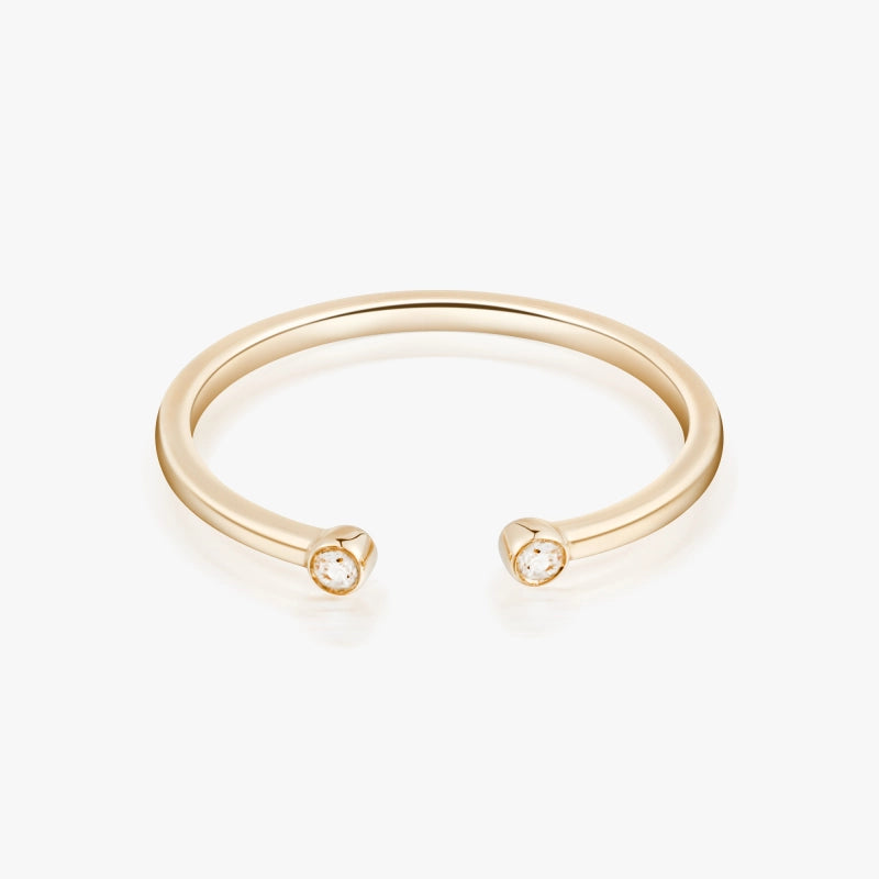Emma 14K Solid Gold Diamond Open Ring - YE-UX