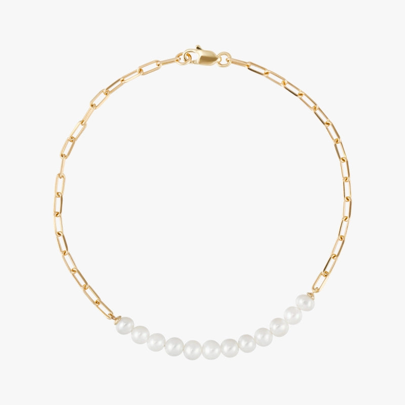 Whitney 14K Solid Gold Pearls Bracelet - YE-UX