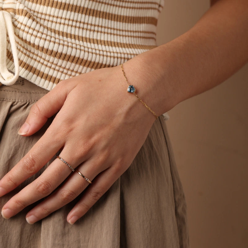 Shay 14K Solid Gold Blue Topaz Bracelet - YE-UX