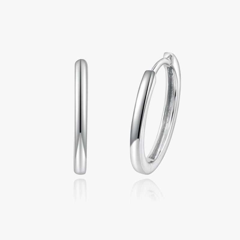Mila 14K white gold Huggie Hoops 12 mm - YE-UX
