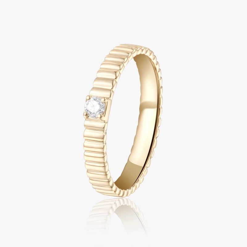 Alexis 14K Solid Gold Diamond Cog Ring - YE-UX