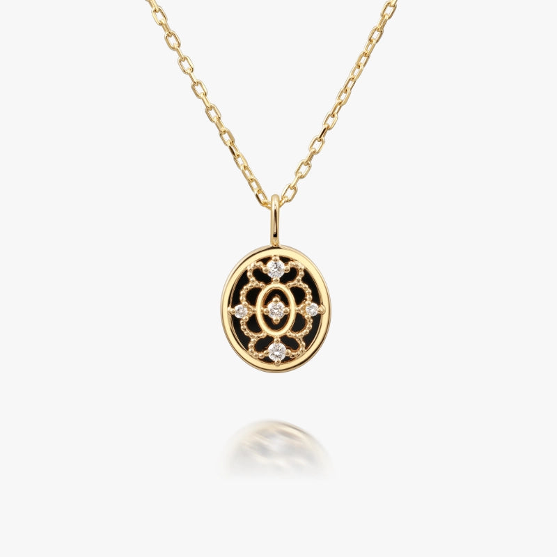 Autumn 14K Solid Gold Lace Necklace - YE-UX