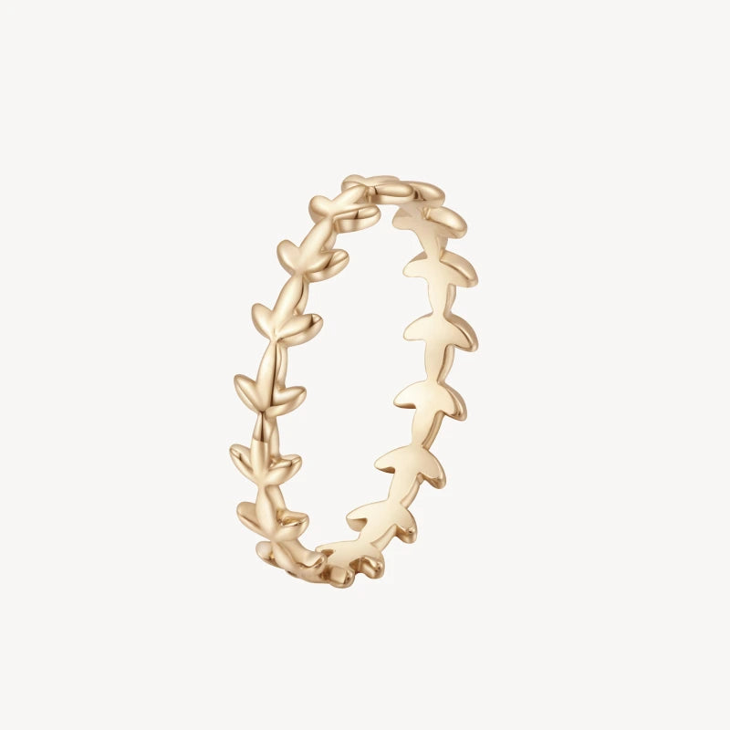 Helena 14K Solid Gold Vine Ring - YE-UX
