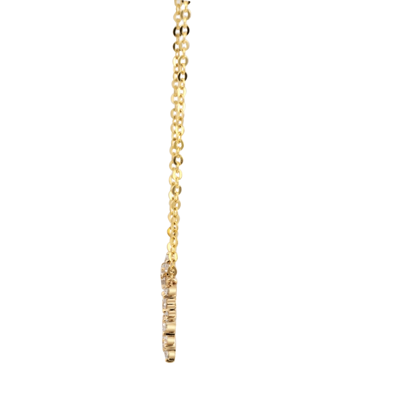 Samara 14K Solid Gold Diamond Hoop Necklace - YE-UX