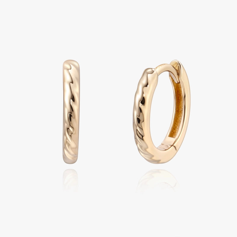 Evelyn 14K Yellow gold Huggie Hoop 8mm - YE-UX