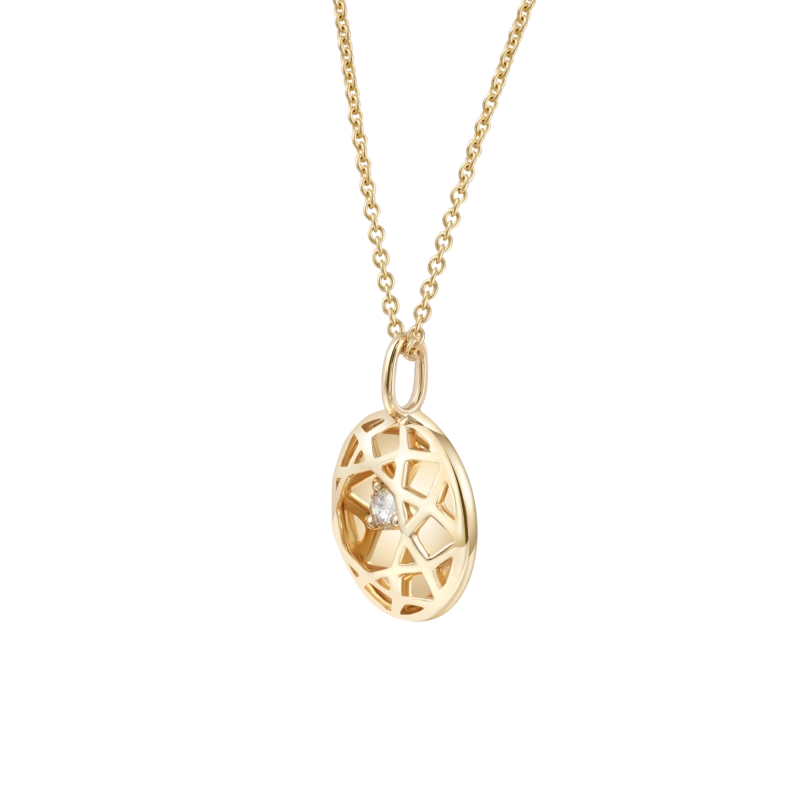 Hexagram 14K Solid Gold Diamond Necklace - YE-UX