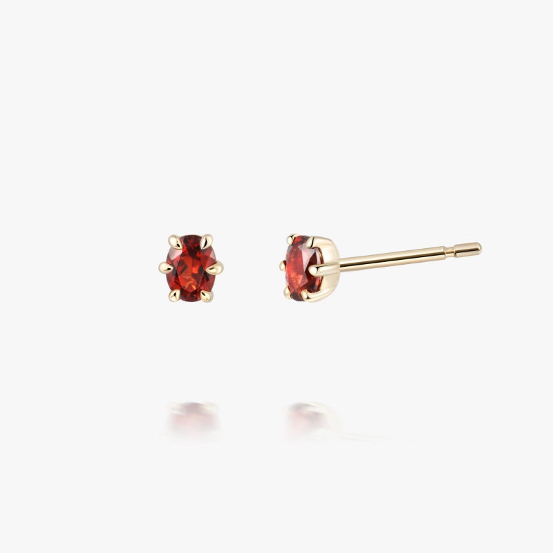 Rouge 14K Solid Gold Garnet Stud - YE-UX