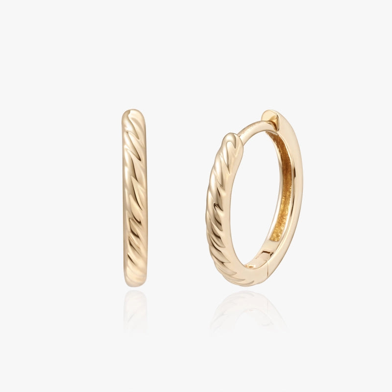 Evelyn 14K Yellow gold Huggie Hoop 10mm - YE-UX