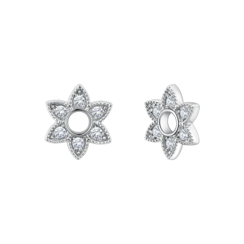 Seraphina 14KW Solid Gold Diamond Hexagram Earring Charms - YE-UX
