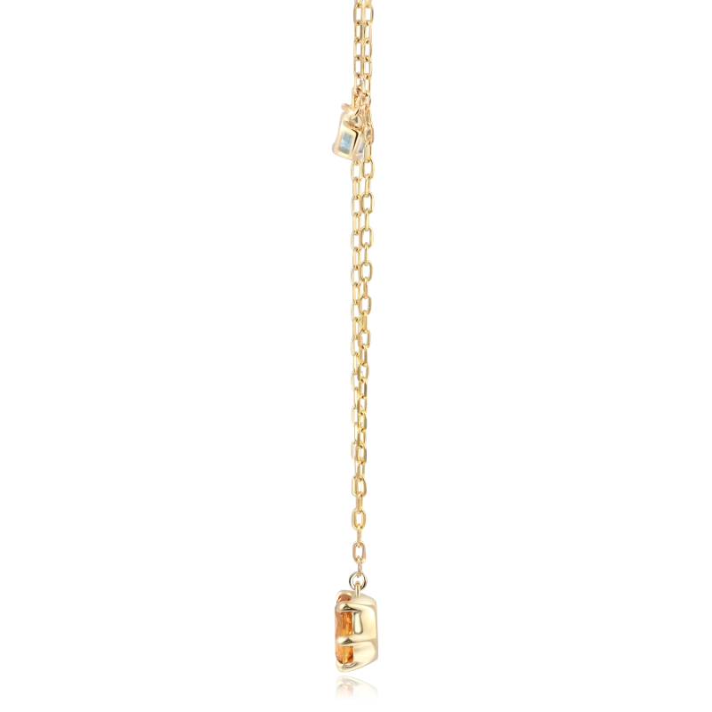 Solana 14K Solid Gold Citrine and Topaz Necklace - YE-UX