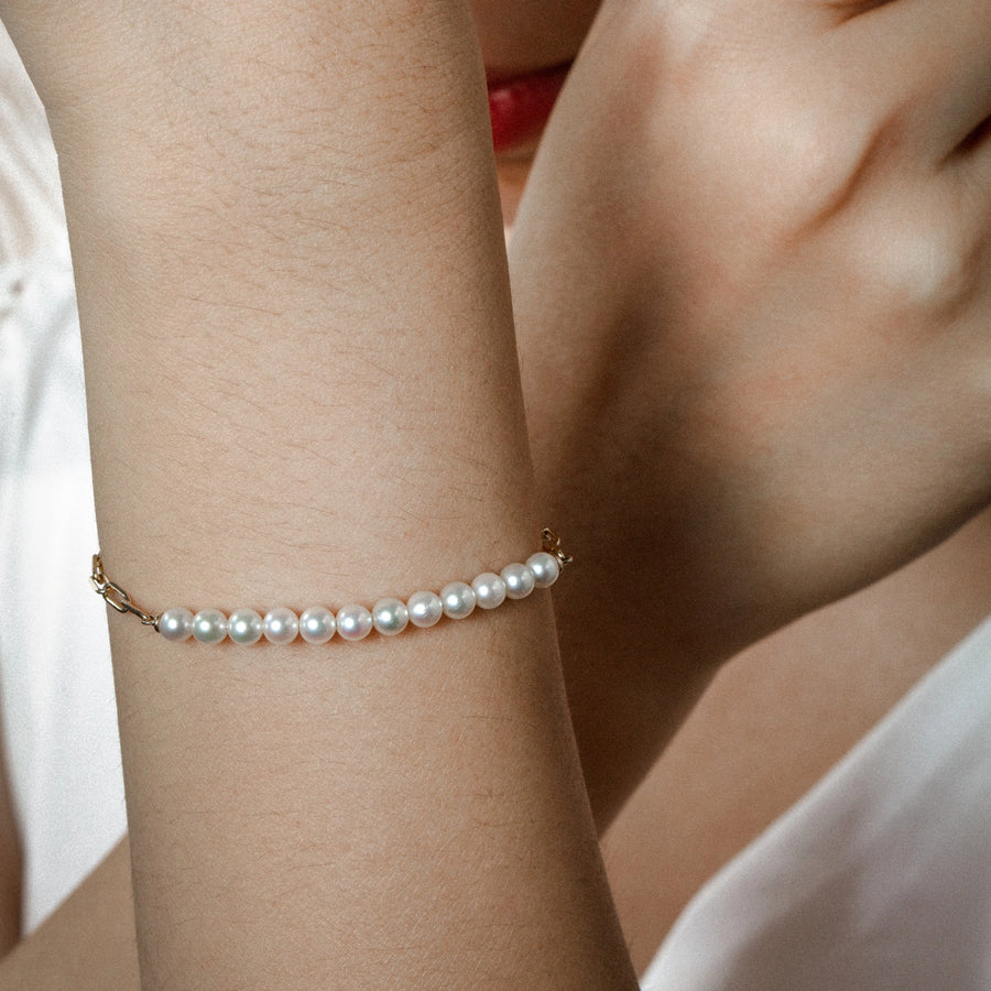 Whitney 14K Solid Gold Pearls Bracelet - YE-UX