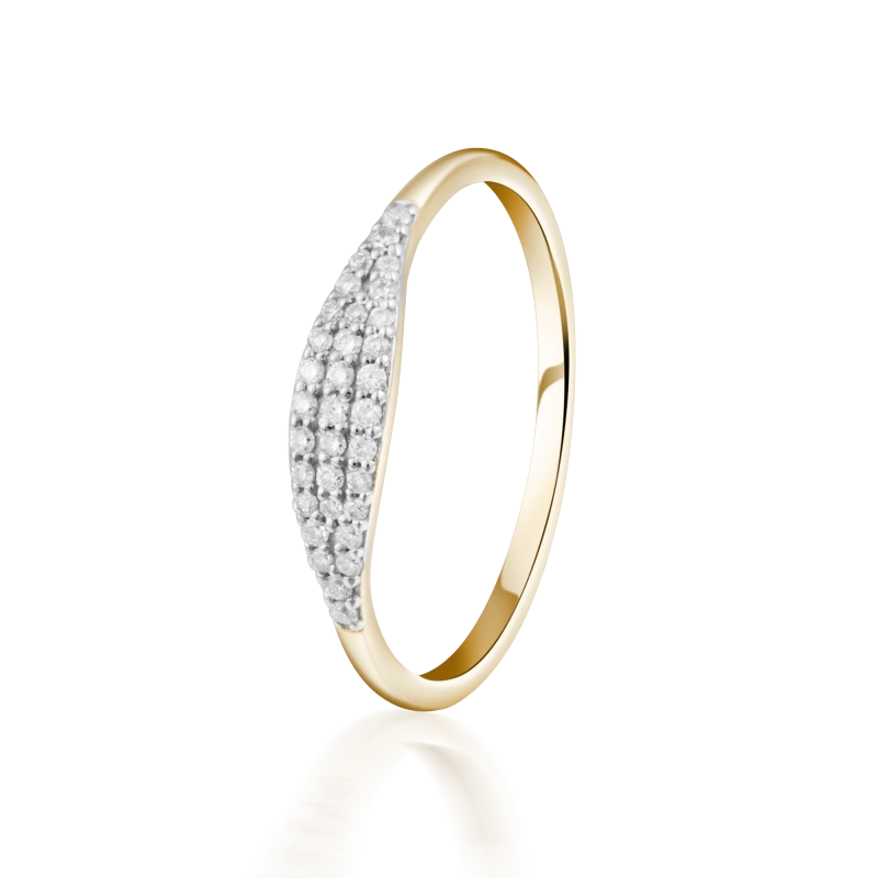 Marleigh 14K Solid Gold Pave Diamond Ring - YE-UX