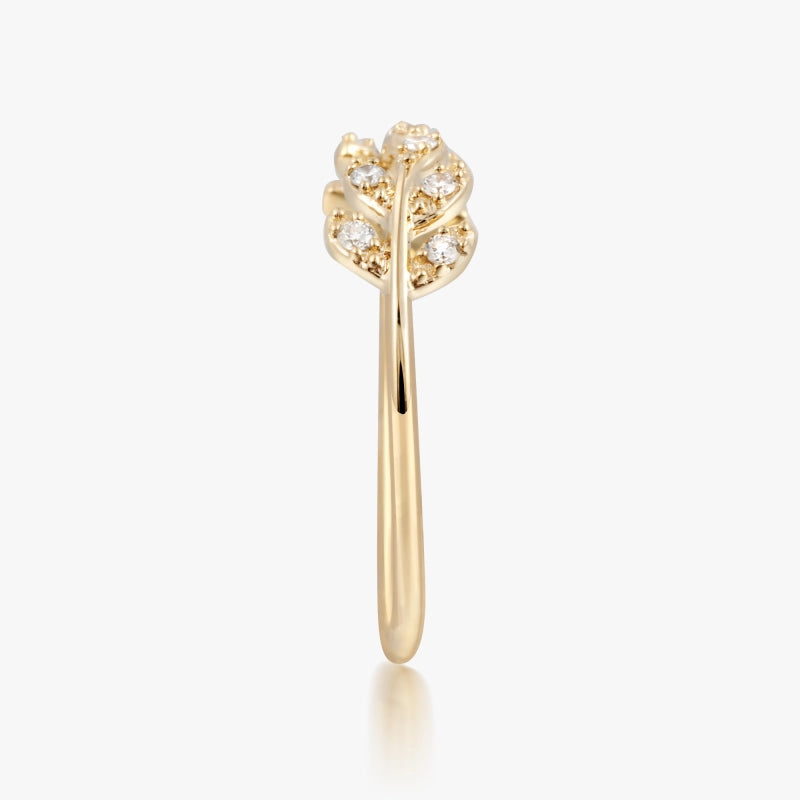 Estella 14K Solid Gold Leaf Open Ring - YE-UX