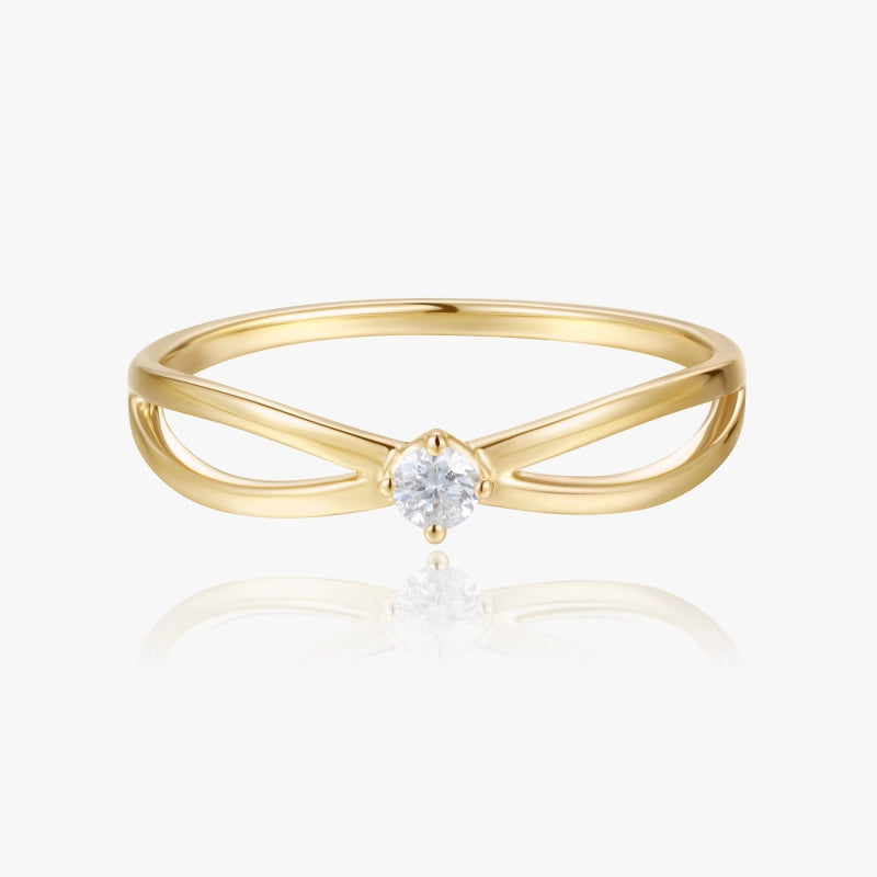 Ari 14K Solid Gold Solitaire Diamond Ring - YE-UX