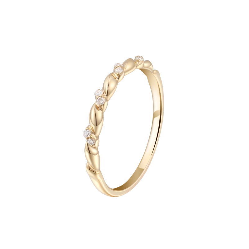Bianca 14K Solid Gold Wreath Diamond Ring - YE-UX