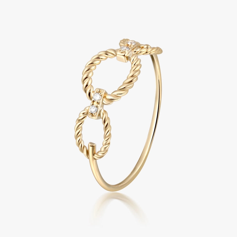 Sasha 14K Solid Gold Triple Hoop Ring - YE-UX