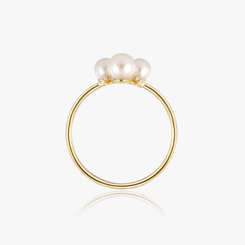 Ellianna 14K Solid Gold  Pearl and Diamond Ring - YE-UX