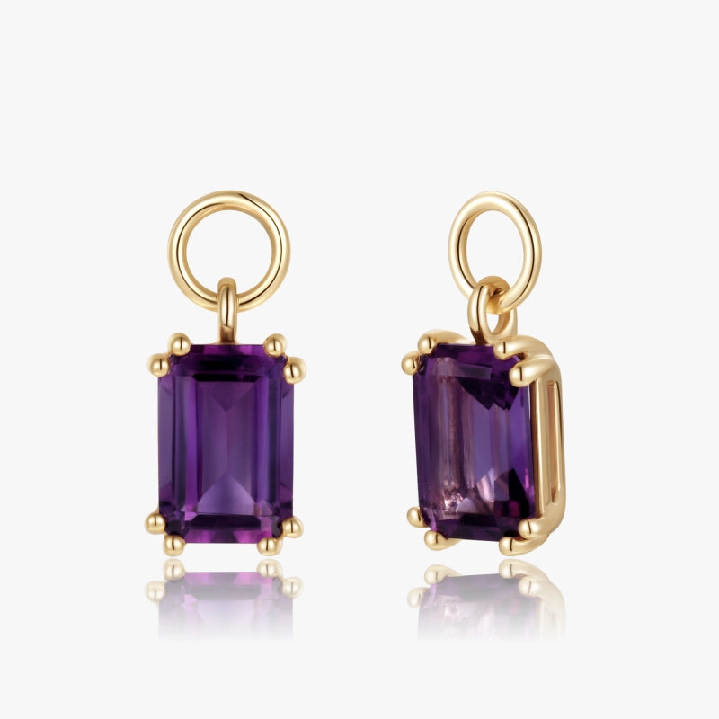 Aylani 14K Solid Gold Amethyst Earring Charms - YE-UX