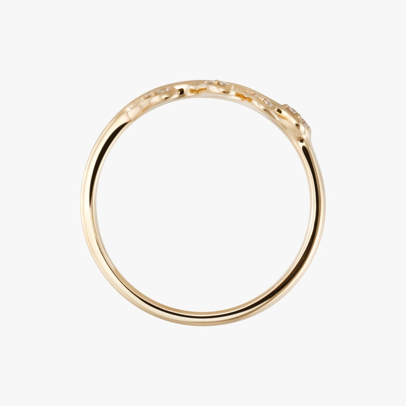 Amani 14K Solid Gold Leaf Diamond Ring - YE-UX