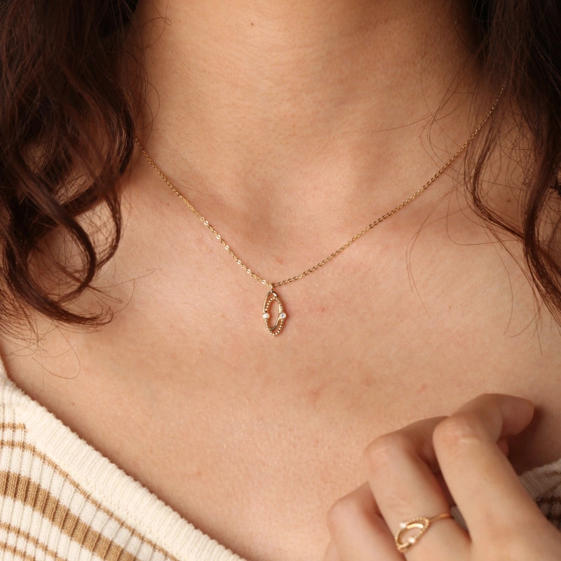 Noa 14K Solid Gold Universe Diamond Necklace - YE-UX