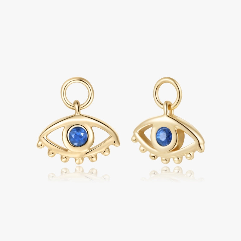 Shay 14K Solid Gold Blue Sapphire Eye Earring Charms - YE-UX