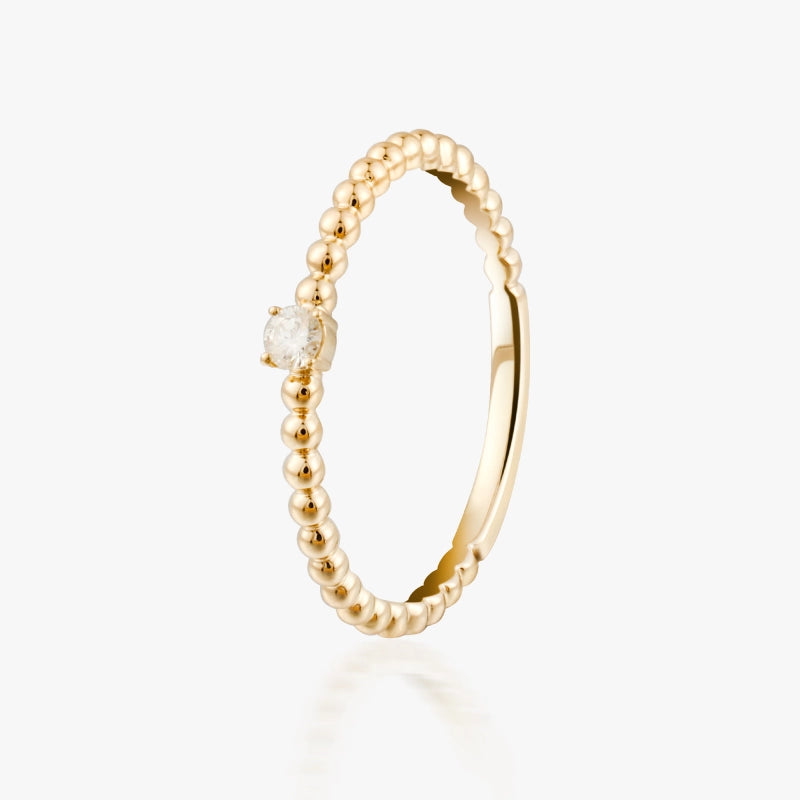 Aurelie 14K Solid Gold Solitaire Diamond Ring - YE-UX