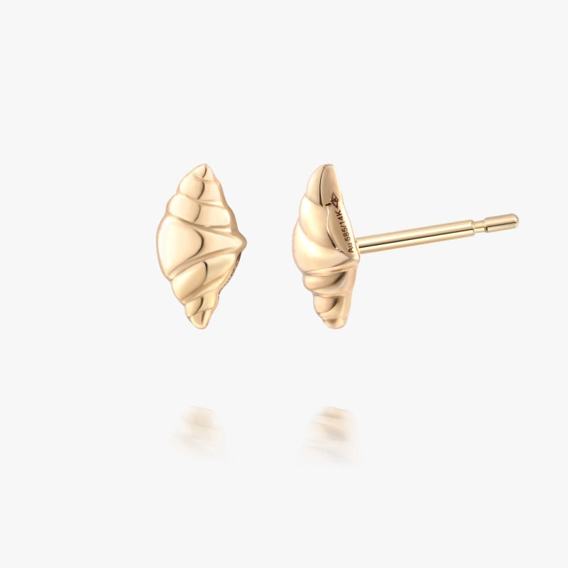 Croissant Parisien 14k Solid Gold  Stud - YE-UX