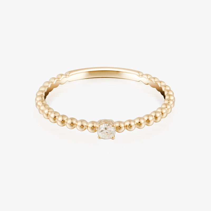 Aurelie 14K Solid Gold Solitaire Diamond Ring - YE-UX