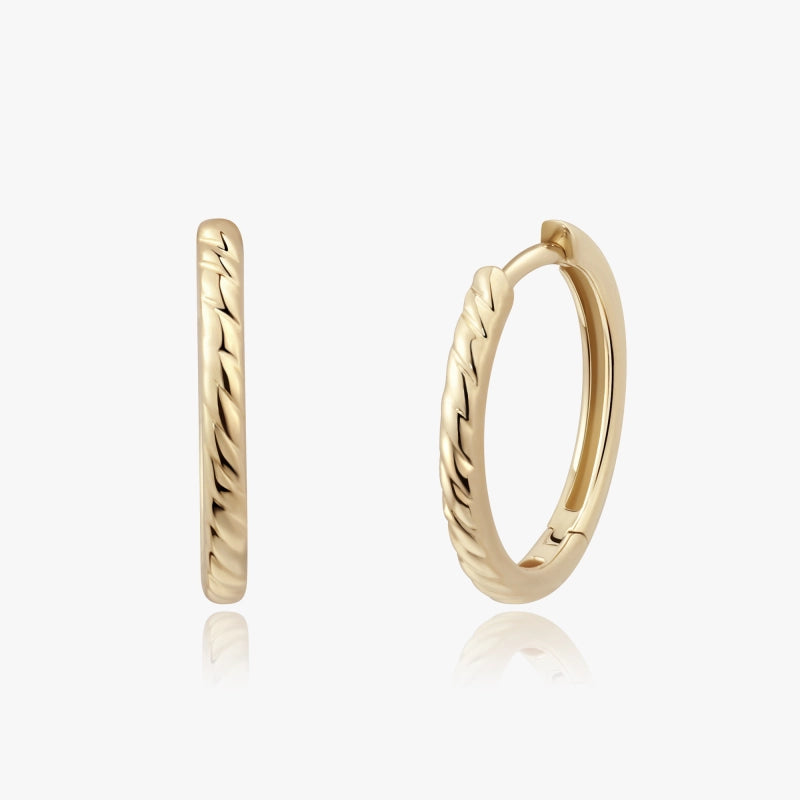 Evelyn 14K Yellow gold Huggie Hoop 12mm - YE-UX
