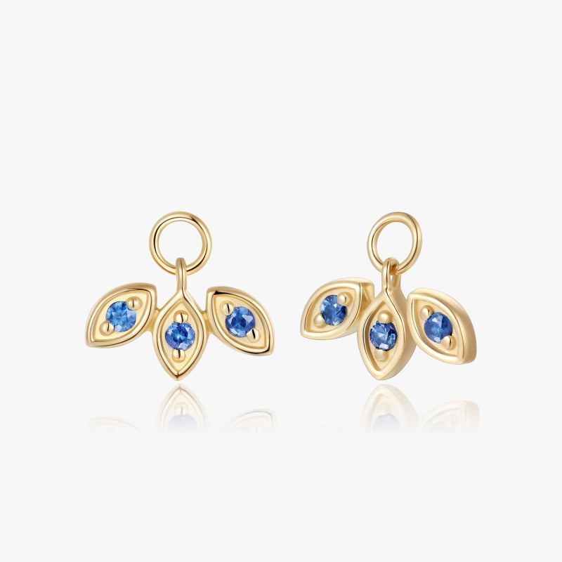 Sariah 14K Solid Gold Blue Sapphire Petal Earring Charms - YE-UX