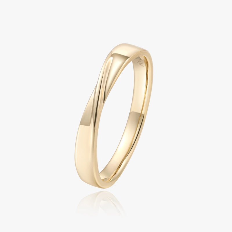 Lorelei 14K Solid Gold Band Ring - YE-UX