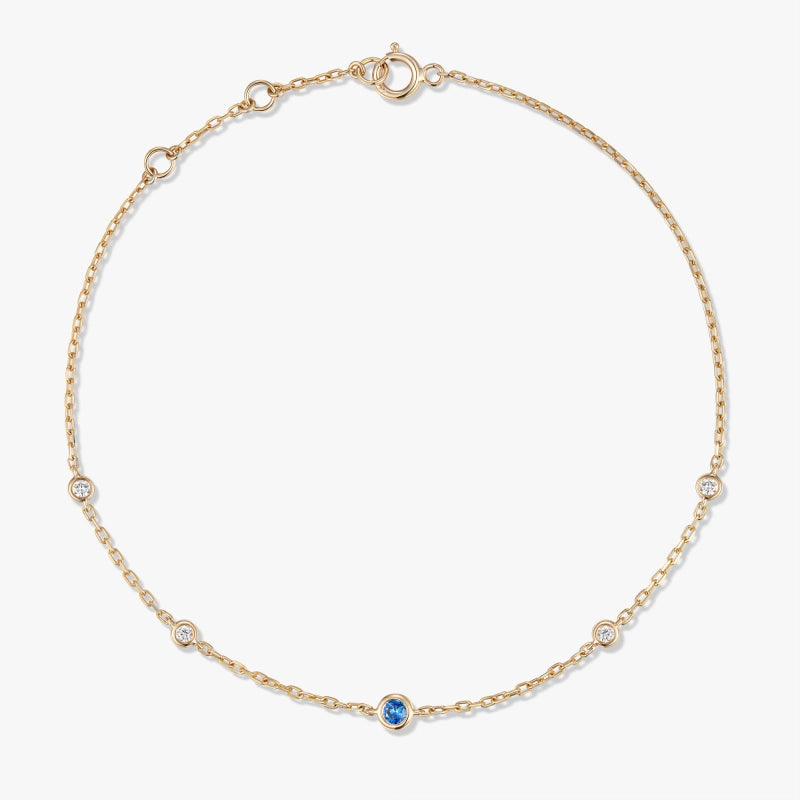 Mylah 14K Solid Gold Blue Sapphire & Diamond Bracelet - YE-UX