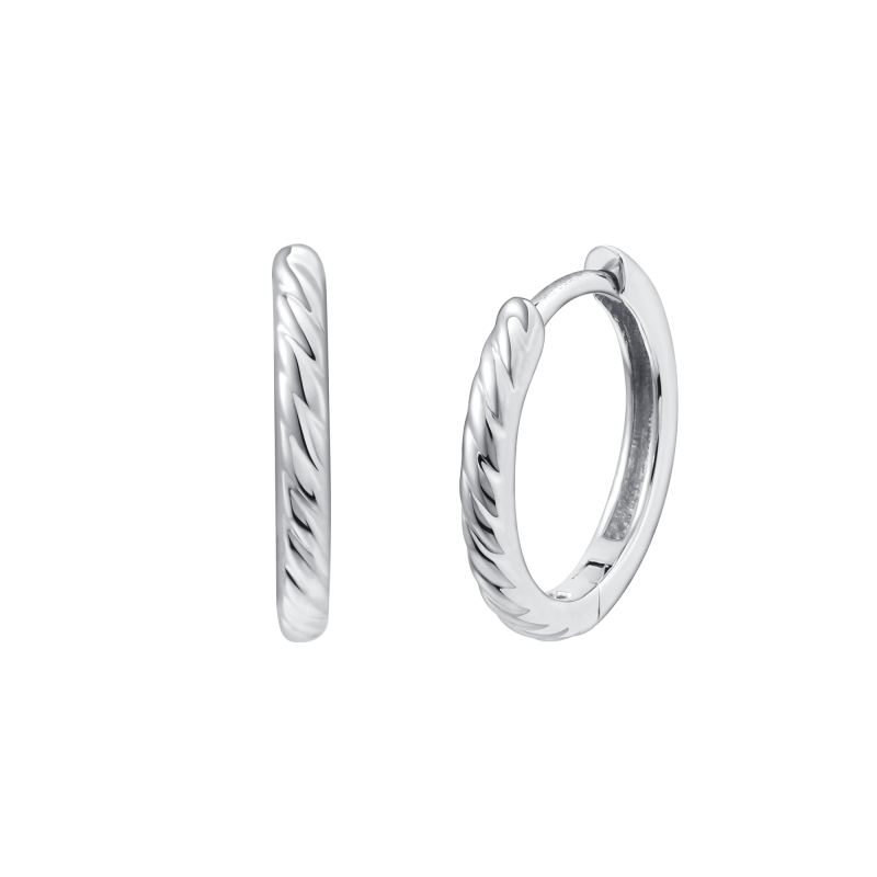 Harper 14K white gold Huggie Hoop 10 mm - YE-UX